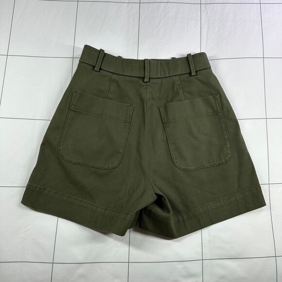 Spanx Shorts Womens XS Green Dark Pine Twill 5" High Rise Chino Stretch Smooth - Picture 3 of 12